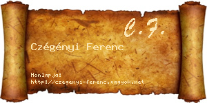 Czégényi Ferenc névjegykártya