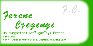 ferenc czegenyi business card